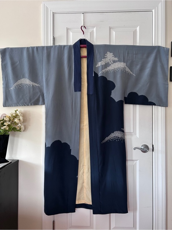Vintage Japan Other - Mens Silk Kimono, Ombré Dyed with Kanoko Shibori Detail